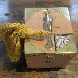 Wooden Box with Gold Accents and Tassel